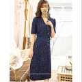 summer new French girl printed retro v-neck wrap dress cultivate one's morality show thin floral dress